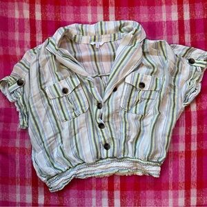 Striped Women’s Shirt with Button Details